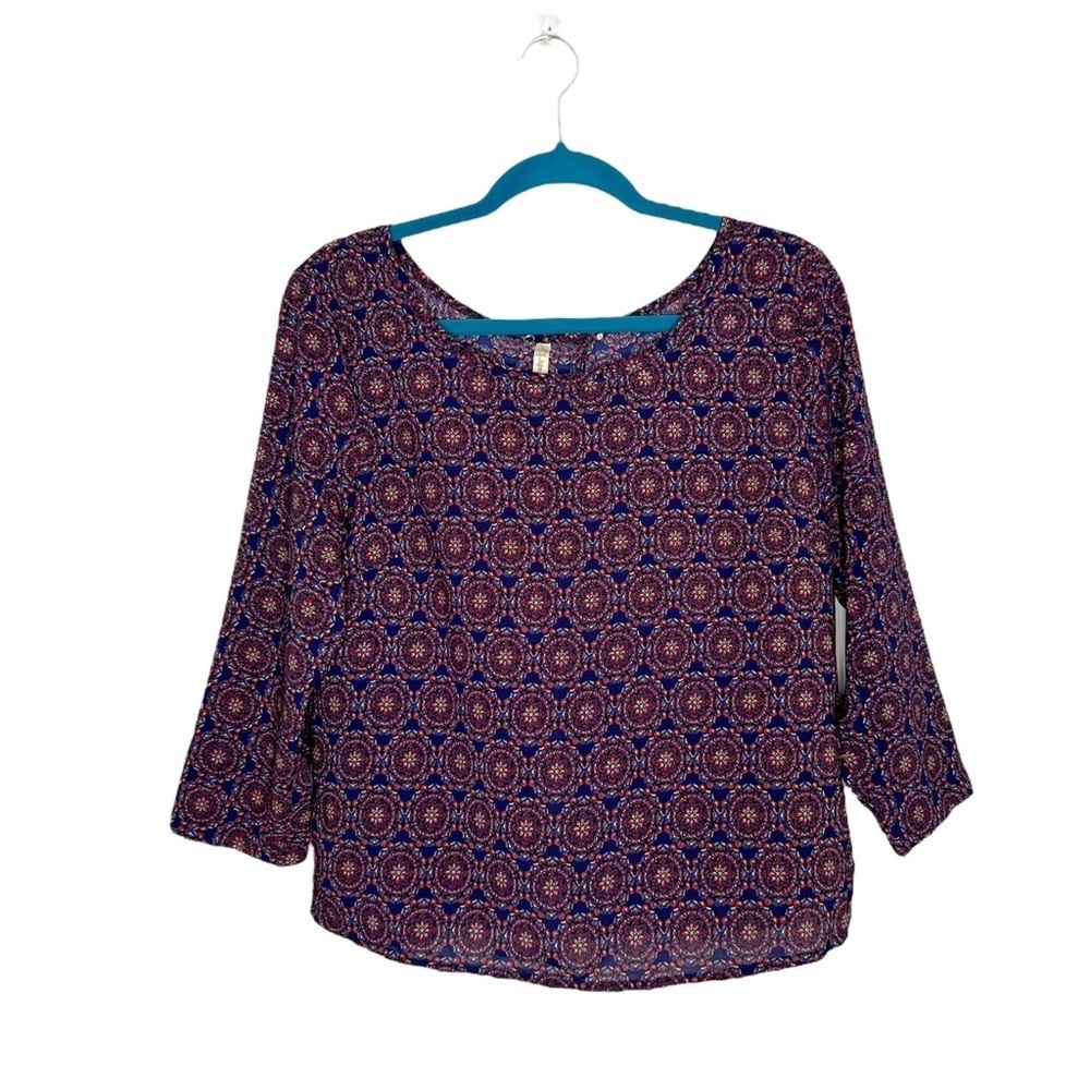 Japna Kaleidoscope Medallion Print Knotted Open Back Blouse